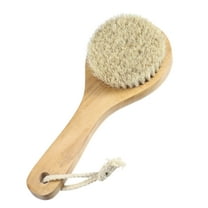 Unique Bargains Short Handle Bath Brush for Shower 7.87" Length Yellow 1 Pc