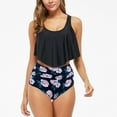 thumbnail image 2 of up to 30% off up to 60% off Gifts Usmixi Tankini Sets for Women 2 Pieces High Waist Tummy Control Modest Bathing Suits Sleeveless Crewneck Floral Print Swimwears White L, 2 of 5