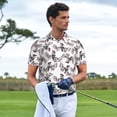 thumbnail image 5 of Balery Bird Printed Men’s Short Sleeve Polo Shirt, Midweight Men's Shirt,Golf Polo shirts -Small, 5 of 8
