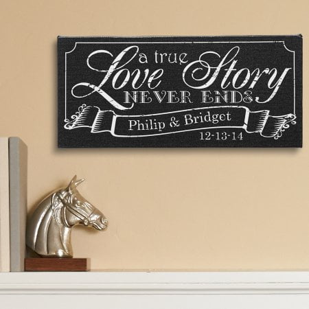 Personalized A True Love Story Canvas  5 x 11 Walmart  com