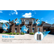 {100% Wire-Free Wireless Solar Cameras} 2-Way Audio PIR Detection Dual Antennas Outdoor Wireless Surveillance Camera System 1600P WiFi Battery Surveillance Video by OOSSXX