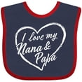 thumbnail image 3 of Inktastic I Love My Nana and Papa in White Chalk Heart Boys or Girls Baby Bib, 3 of 4
