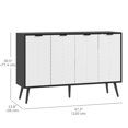 thumbnail image 3 of HOMCOM Buffet de 47 Pouces, Armoire Buffet avec Tablettes Ajustables, Noir, 3 of 10