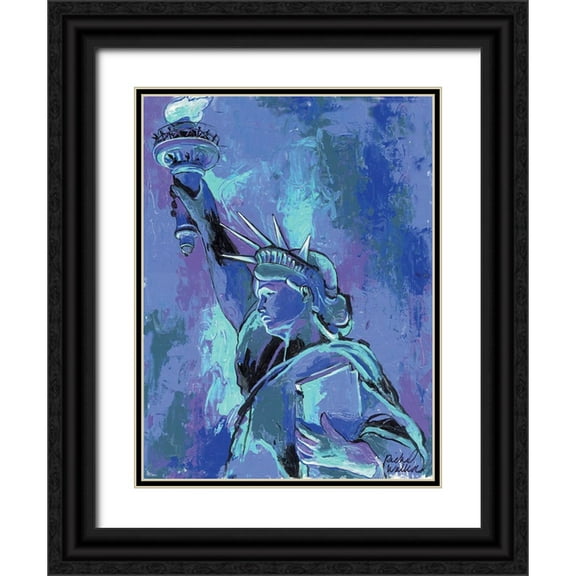Wallich, Richard 12x14 Black Ornate Wood Framed with Double Matting Museum Art Print Titled - Statue Of Liberty 2