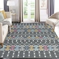 thumbnail image 2 of CAROMIO Area Rug Moroccan Rugs Non-Slip Rubber Backing Stain-Resistant Boho Abstract Carpet for Bedroom Dining Nursery Room Home Office, 9' x 12' Gray, 2 of 4