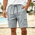 thumbnail image 3 of Mens Cargo Shorts Multi-Pockets Elastic Drawsrting Waist Outdoor Hiking Fihsing Short Pants Dad Gifts, 3 of 8