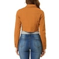 thumbnail image 4 of INSPIRE CHIC Women's Jean Jacket Frayed Button Up Washed Cropped Denim Jacket L Brown, 4 of 7