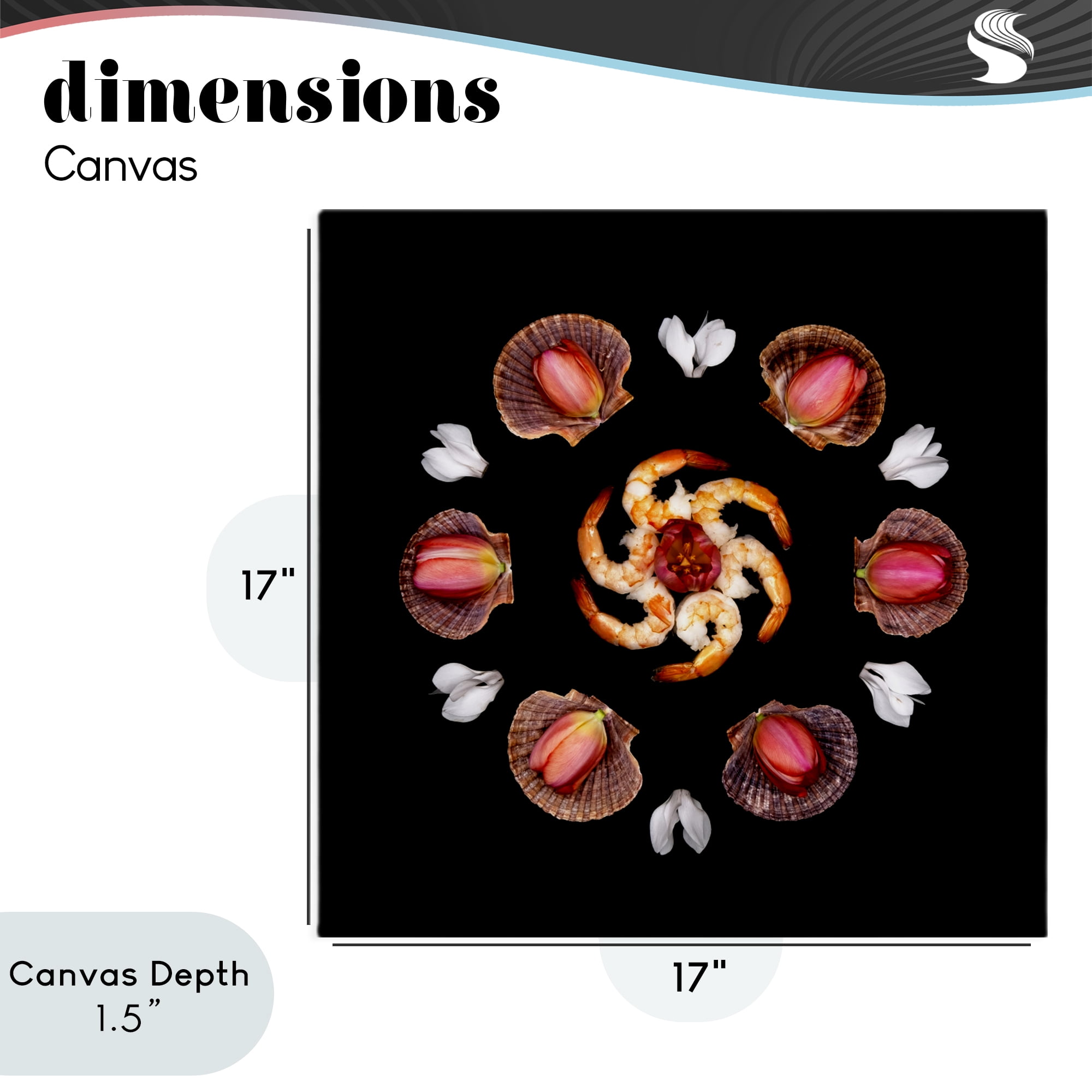 Stupell Industries Seashells & Tulips Symmetry Canvas Wall Art, design by Beth Adoette