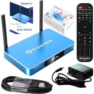 2025 Super S6-MAX Android TV Box Bundle - 4GB RAM, 64GB Storage, Wi-Fi 6, 6K Support