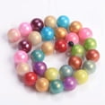 thumbnail image 2 of U8MO 4mm 6mm 8mm 10mm Round Shiny Foil Coated Opaque Glass Loose Spacer Beads-Random Mixed-8mm 30pcs, 2 of 8