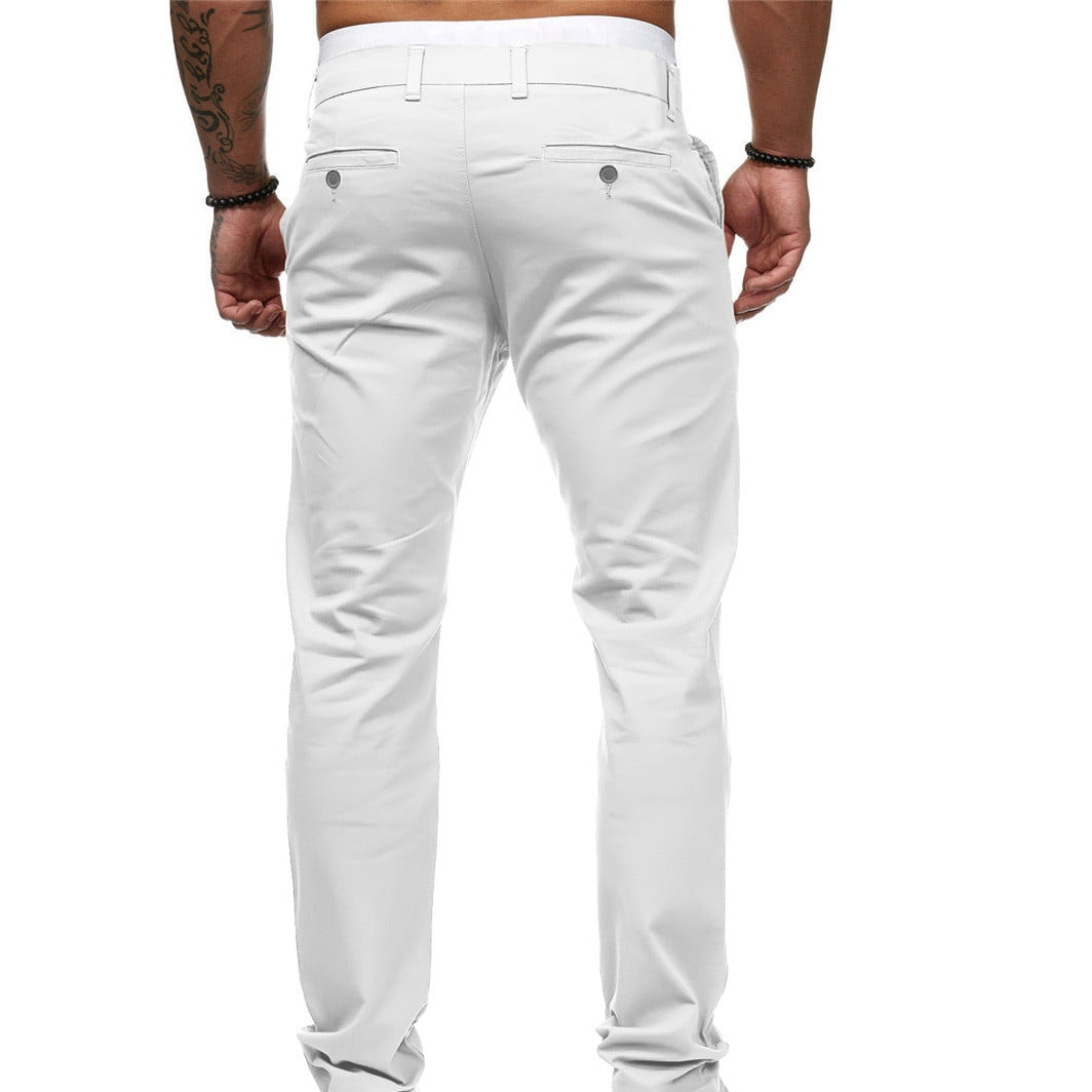 Cotton Solid CHINO PANTS FOR MEN WHITE COLOR at Rs 1449/piece in