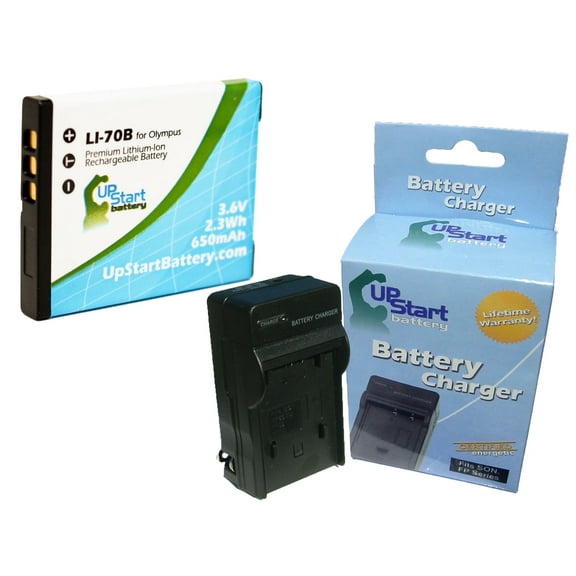 Olympus FE-4020 Battery and Charger - Replacement for Olympus LI-70B Digital Camera Batteries and Chargers (650mAh, 3.6V, Lithium-Ion)