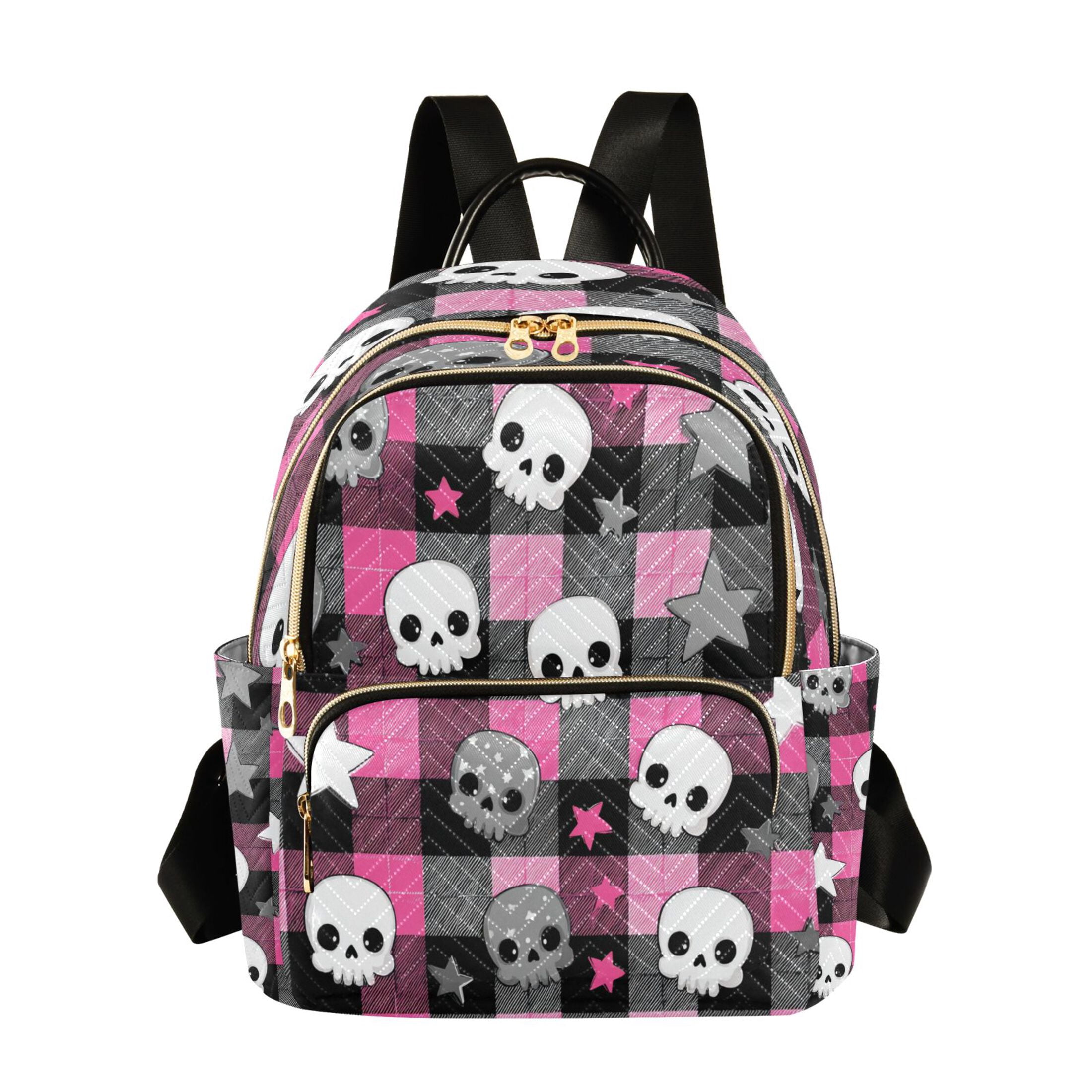 Victoria\'s Secret Backpack school collage bag ShoulderBag  Black purple Zebra VICTORIA SECRET PINK Backpack/black Canvas With Sparcling  main image 2