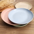 thumbnail image 4 of Plato de Fibra de Paja de Trigo | Juego de 4 platos/platos de cena/platos de menú degradables saludables de 22,3 cm, vajilla apta para microondas y lavavajillas, sin BPA y ecológica, 4 of 7