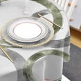 thumbnail image 4 of Sage Green Gray Geometric Round Tablecloth 60 Inch - Waterproof Fabric Table Cloth Protector, Modern Oil Painted Abstract Art Tablecloths Washable Table Cover for Kitchen Banquet Party, 4 of 6