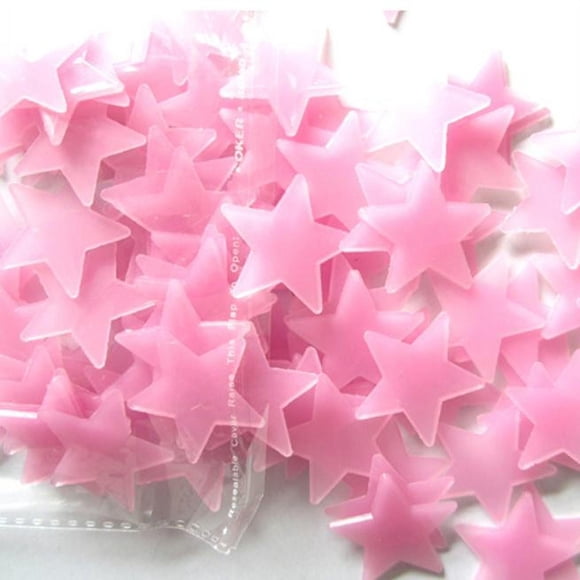 Clearance,olkpmnmk 100PC Kids Bedroom Fluorescent Glow In The Dark Stars Wall Stickers Pink,Accessories,Stickers