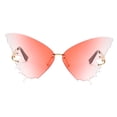 thumbnail image 3 of Gafas de sol tamaño con lente de mariposa y montura sin Rosa degradado SM SunniMix gafas de sol grandes con forma de ojo de gato, 3 of 7
