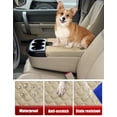 thumbnail image 7 of KBH Center Console Cover for 2007-2014 Silverado Tahoe Sierra Yukon Suburban with Jump Seat Console, Anti-Scratch Leather Arm Rest Cushion Pad Protector Interior Accessories, Beige, 7 of 7