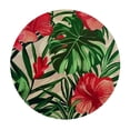 thumbnail image 4 of WYYP Red Flowers Green Leaves Floral Round Tablecloth Waterproof 100% Polyester Fiber for Picnic Dining Kitchen Farmhouse White, 4 of 8