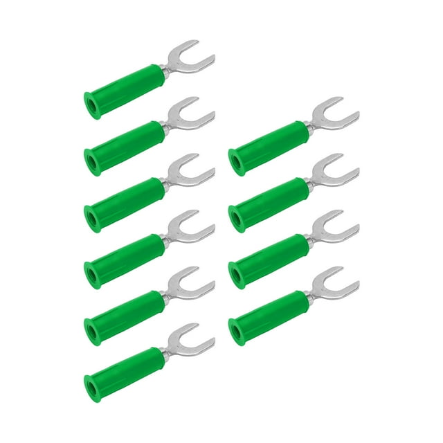 Fork Spade Wire Connectors Y Spade Plug Connector Electrical Fork Spade Wire Connector U Type Wire Connector Banana Plug Adapter 10pcs Fork Spade Banana Plug Wire Connectors Brass