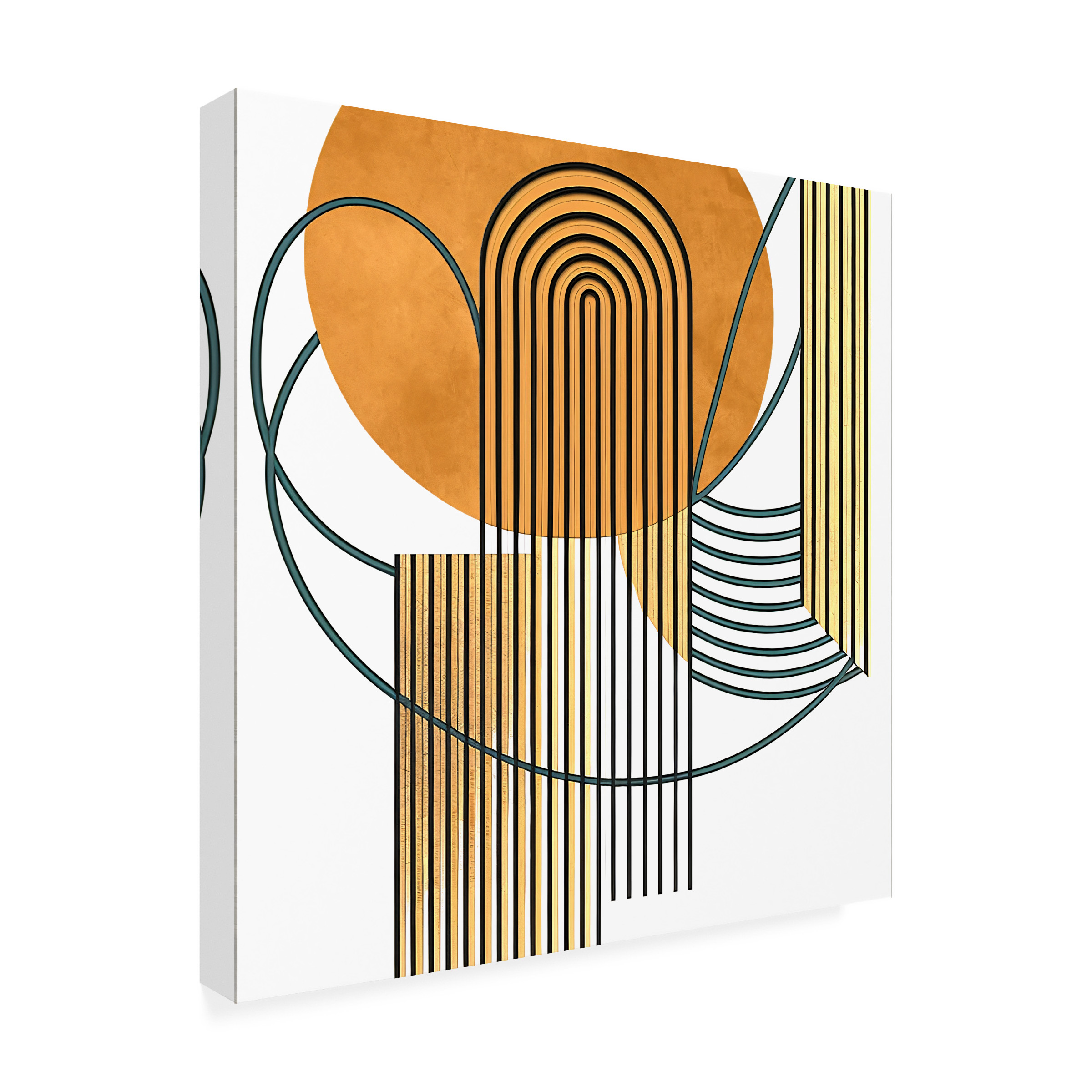 Canvas Wall Art - Ray Heere 'Mid Century Abstract Painting 1' Wall Art for Living Room, Bedroom, or Office DÃ©cor by Trademark Fine Art - 18 x 18 Inches