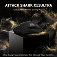 thumbnail image 3 of ATTACK SHARK X11Ultra 8K Wireless Gaming Mouse,42000 DPI PAW3950MAX Sensor,59g Carbon Fiber Lightweight,Nordic 54L15 Chip,Tri-Mode BT/2.4G/Wired,100M Clicks Programmable  for PC FPS Gaming Black, 3 of 8