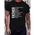 thumbnail image 1 of Father Print T Shirt, Tees For Men, Casual Short Sleeve T-shirt For Summer, 1 of 5