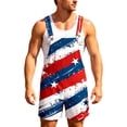 thumbnail image 5 of WERYOUNG Fourth Of July USA Festival Overalls For Man Patriotic Graphic Denim Jumpsuit Casual Red White Blue Suspender Shorts Trendy One-Pieces L, 5 of 6