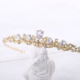 thumbnail image 4 of Nvzi Tiara para novia, diadema de princesa, corona nupcial, joyería para el cabello con diamantes de imitación de cristal, decoración para cumpleaños, graduación, fiesta de disfraces (oro), 4 of 4