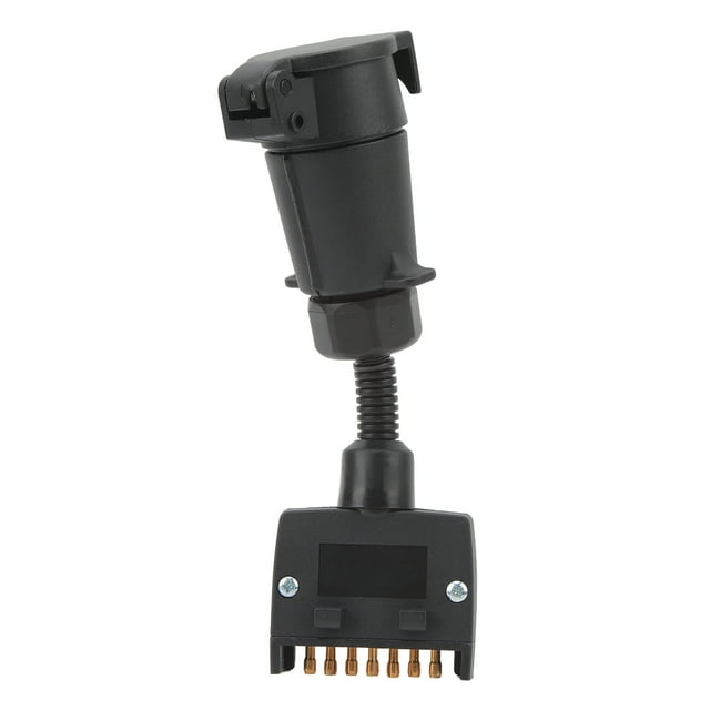 Enchufe adaptador para remolque, conector de cableado sencillo de operar, hembra redonda a macho plano de 7 pines, para caravana y barco