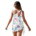 thumbnail image 2 of SEANATIVE One Piece Bathing Suit for Girls Mesh Cover-up Skirt Cutout One Shoulder Beach Swimsuits with Adjustable Strap, Size 17-18 Years Old, Pink Violet Flower White, 2 of 7