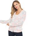 thumbnail image 2 of Pink Grey Pen Drawing Floral Button Down Cardigan, 2 of 2