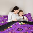 thumbnail image 4 of jejeloiu Vibrant Tribal Twin Comforter Sets For Girls,Bohemian Print Bedding Set,Purple Multicolor,Black Reversible,2-Piece,1 Comforter and 1 Pillowcase, 4 of 7