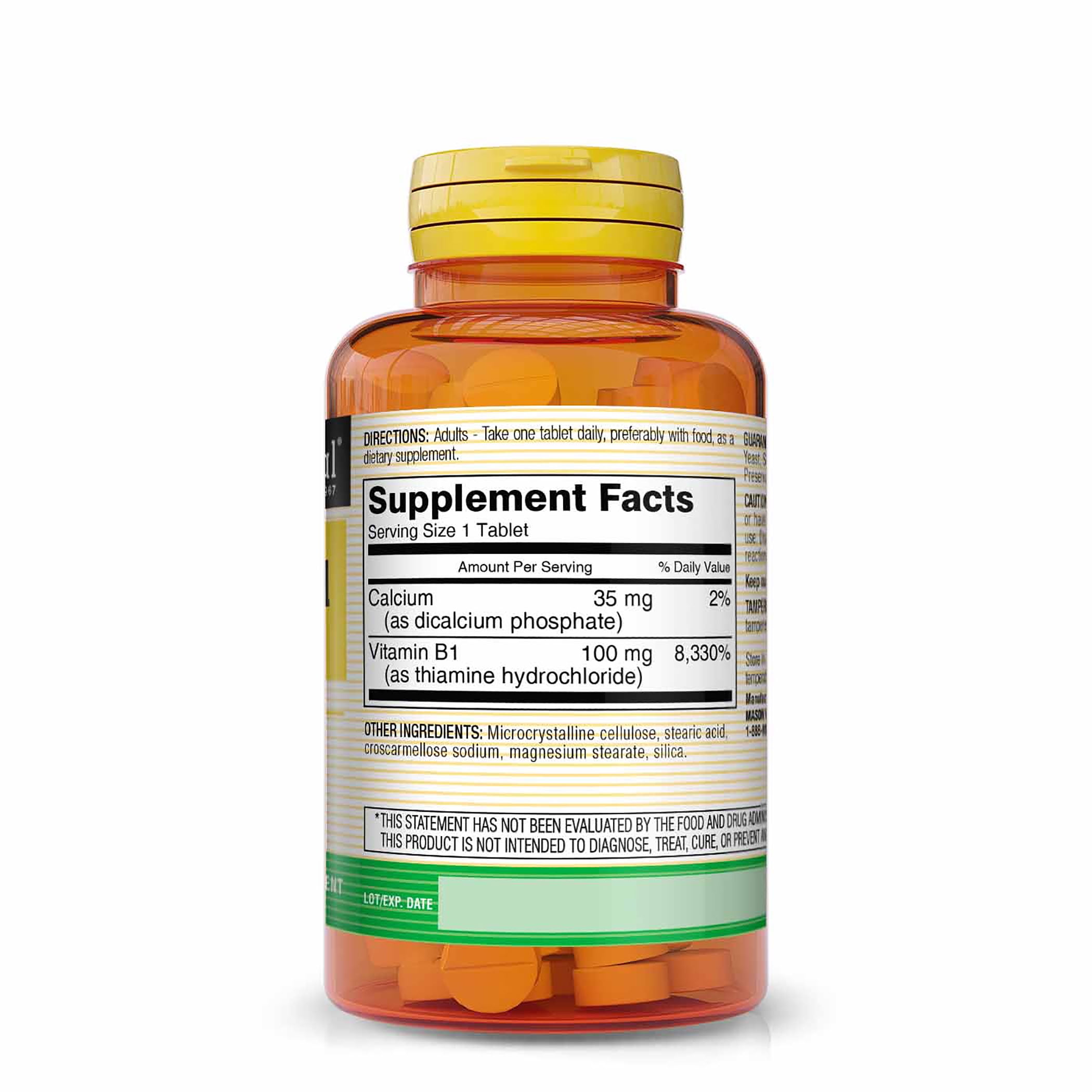 (5 pack) Mason Natural Vitamin B1 (Thiamin) 100 Tablets