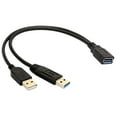 thumbnail image 2 of Cable de Datos de Extensión USB 3.0 Hugo Adaptador Divisor Cable de extensión dual USB, 2 of 10