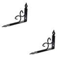 thumbnail image 3 of 2 soportes de estante de pared flotantes de metal triangulares para esquinas de montaje en pared Negro, 3 of 9