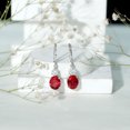 thumbnail image 5 of Lab Grown Ruby Drop Earrings with Moissanite for Women, Lever Back Earrings - AAAA Grade, 10K White Gold, 5 of 8