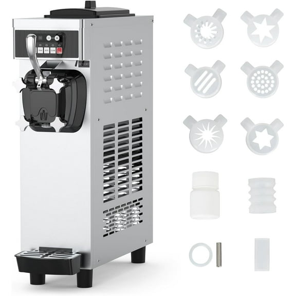 NEILA Commercial Ice Cream Maker Machine, 1200W 4.7-5.8Gal/H Auto Clean Single Flavor Soft Serve Ice Cream Machine with 7L Hoppers Countertop Ice Cream Machine for Restaurants and Home Bars
