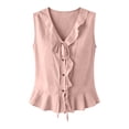 thumbnail image 4 of XINXIAOO Women Casual Tank Top Elegant Sleeveless Blouse with Ruffled for Casual Top Summer Daily Wear, Size XL, 4 of 4