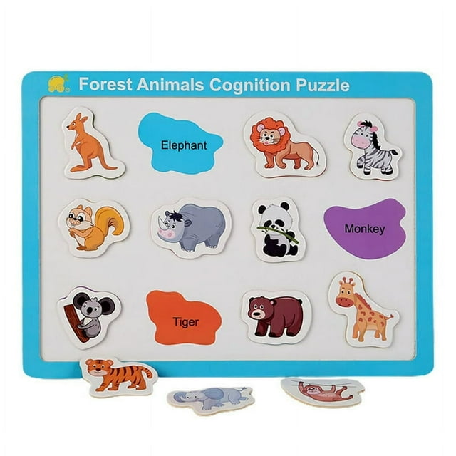 CNKOO Early Education Puzzle Content-rich Smooth Without Burrs Various Themes Problem-solving Ability Easy Access Entertainment Wood English Words Magnetic Puzzle for Child