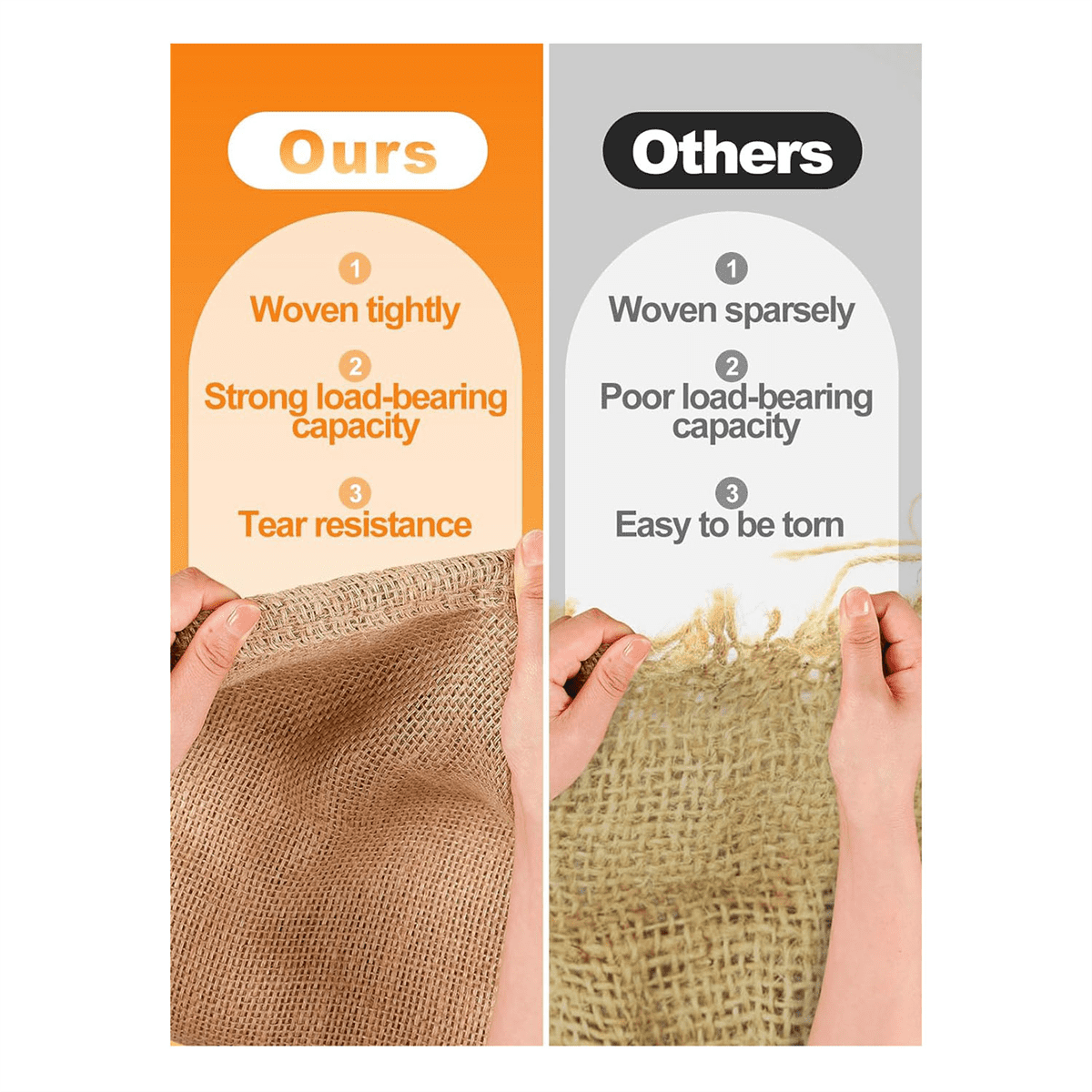 4Pcs Heavy-Duty Burlap Bags,40x24Inch Thicken Potato Storage Sacks with 32.8Ft Ropes, Reusable Potato Bags