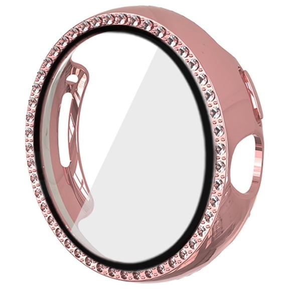 ALMNVO 1/3 Pack Diamonds Case Compatible with Google Pixel Watch 2 Case/Google Pixel Watch Case with Screen Protector, Bling Protective Face Cover Tempered Glass Bumper Crystal Diamond Rhinestone