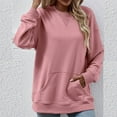 thumbnail image 6 of Xcmzpl Womens Sweatshirts Basic Solid Color Round Neck Sweatshirt Lightweight Sweater Tops Cotton Long Sleeve Blouses Fall Fashion, 6 of 6