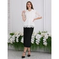 thumbnail image 2 of DARING DIVA Women's Lace Shirt Work Mesh Sheer Floral Business Casual Top S White, 2 of 6