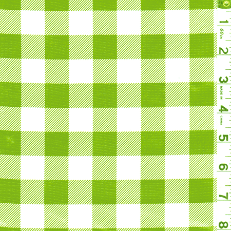 - Green Check Oilcloth, Fabric By the Yard