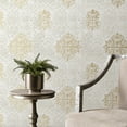 thumbnail image 2 of Galerie Wallcoverings  Lustre Collection Embossed Damask Non-woven Metallic Wallpaper Roll 33 feet x 21 inches - Gold, 2 of 5