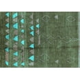 thumbnail image 1 of Ahgly Company Indoor Rectangle Solid Turquoise Blue Modern Area Rugs, 2' x 3', 1 of 4