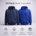 thumbnail image 6 of BILLIONHATS 24 Pack Wholesale Hoodie Sweatshirts, Men's Women's Unisex Hoodies Cotton Blend, Bulk Adults Sweatshirt, Homeless Donation (Marled Navy and Royal Blue, Small), 6 of 7