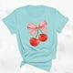 thumbnail image 1 of Puntoco Blusa de manga corta con estampado de moda para mujer, divertida camiseta de cuello redondo, 1 of 5