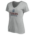 thumbnail image 2 of Women's Gray Detroit Tigers Evanston Stencil V-Neck T-Shirt, 2 of 3